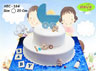 Koleksi kue : Blue Baby Stroller Birthday Cake