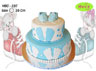 Koleksi kue : Baby Cake dengan Sepatu Biru Muda
