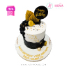 Koleksi kue : Birthday Cake Elegant Gold & Black