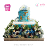 Koleksi kue : Birthday Cake Blue with Flowers