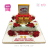 Koleksi kue : Birthday Cake Elegant with Red Flowers