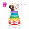 Koleksi kue : Birthday Cake Rainbow Line Friends