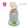 Koleksi kue : Birthday Cake Elegant Blue Pink